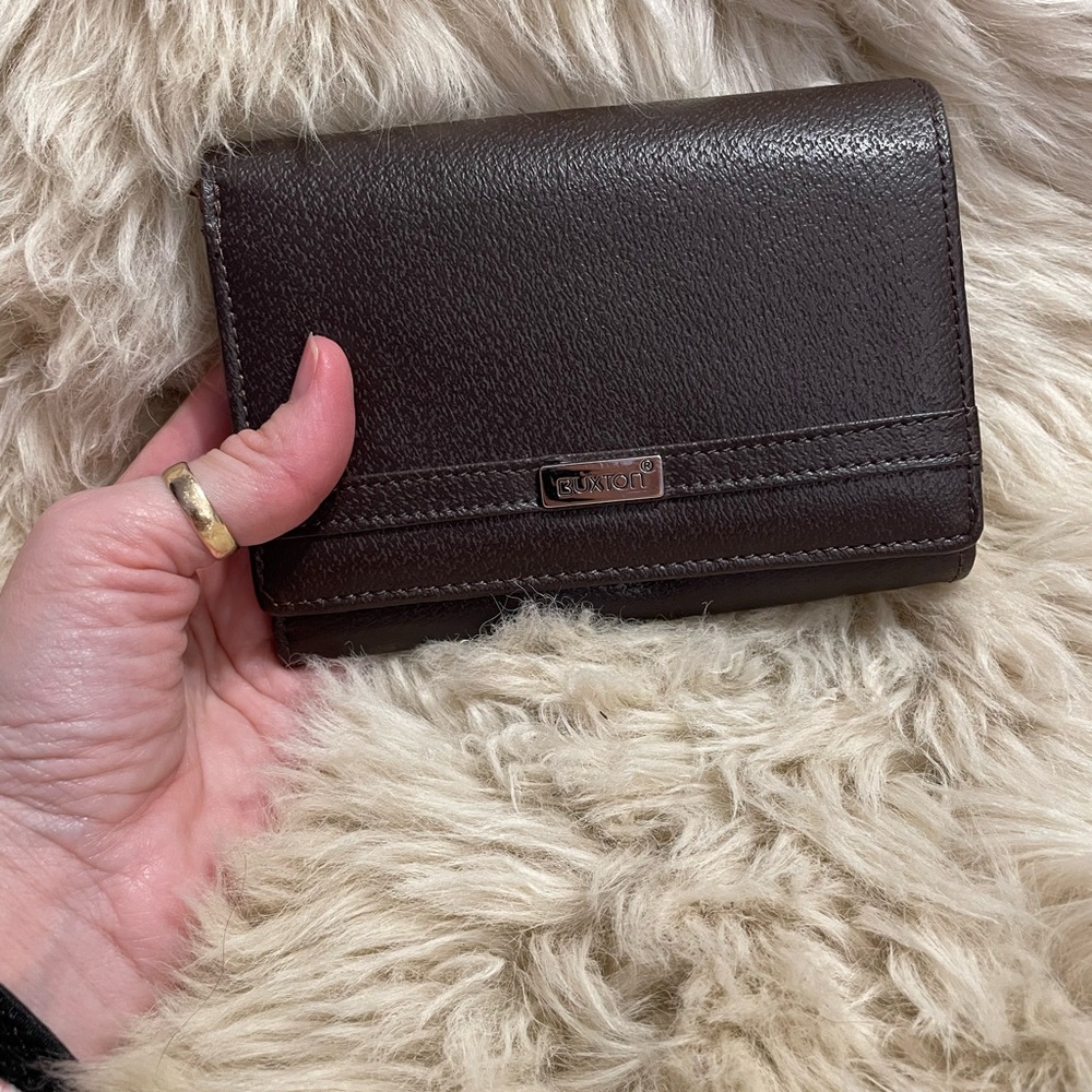 Buxton Dark Brown Leather Wallet